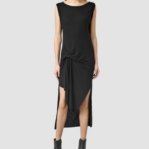 All Saints asymmetrical black dress